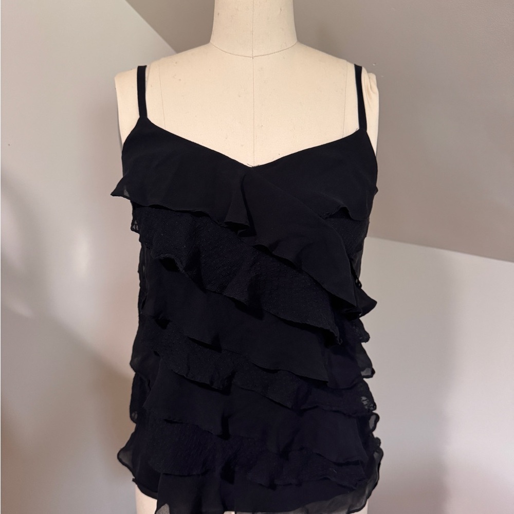 Black Ruffle Top